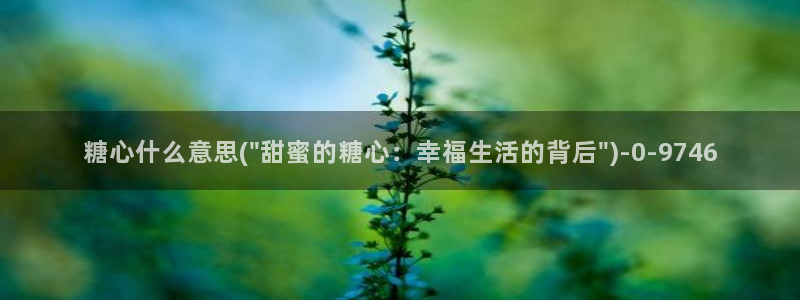 #糖心：糖心什么意思(\